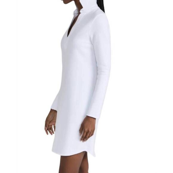 NEW FRANK & EILEEN nicole henley jersey dress in white - Picture 4 of 5
